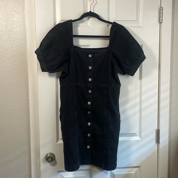 NWT 🖤 LEVI'S RHODE DENIM MINI DRESS BLACK MEDIUM 🖤 - Picture 4 of 15